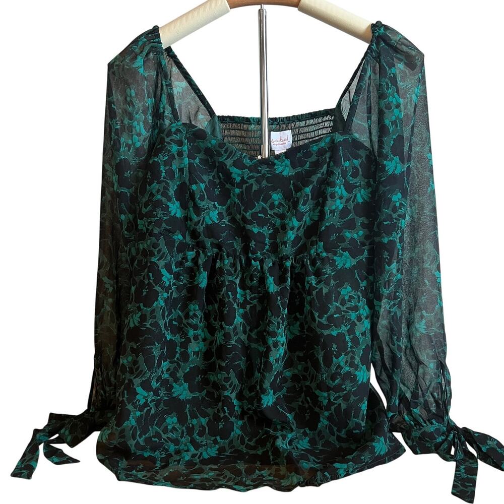Isabel Maternity Long Sleeve Green Woven Maternity Shirt - Size Small - NWT